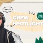 Porträt von Elias im Rahmen des „Citybeach Crew Spotlight“ mit schwarzem Hoodie, Kopfhörern und Sonnenbrille.